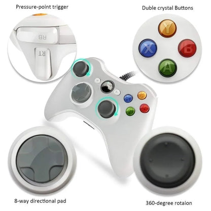 Wired USB Game Controller for Xbox360 Console Joypad for Win 7/8/10 PC Joystick Controle Mando Gamepad for Xbox 360 Accessories