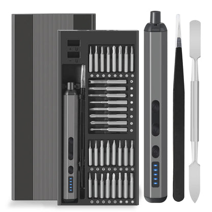 Precision Electric Screwdriver Set 68 in 1 Cordless 64 S2 Precision Drill Bits 5 Torque Settings LED Hand Repair Tool Kit