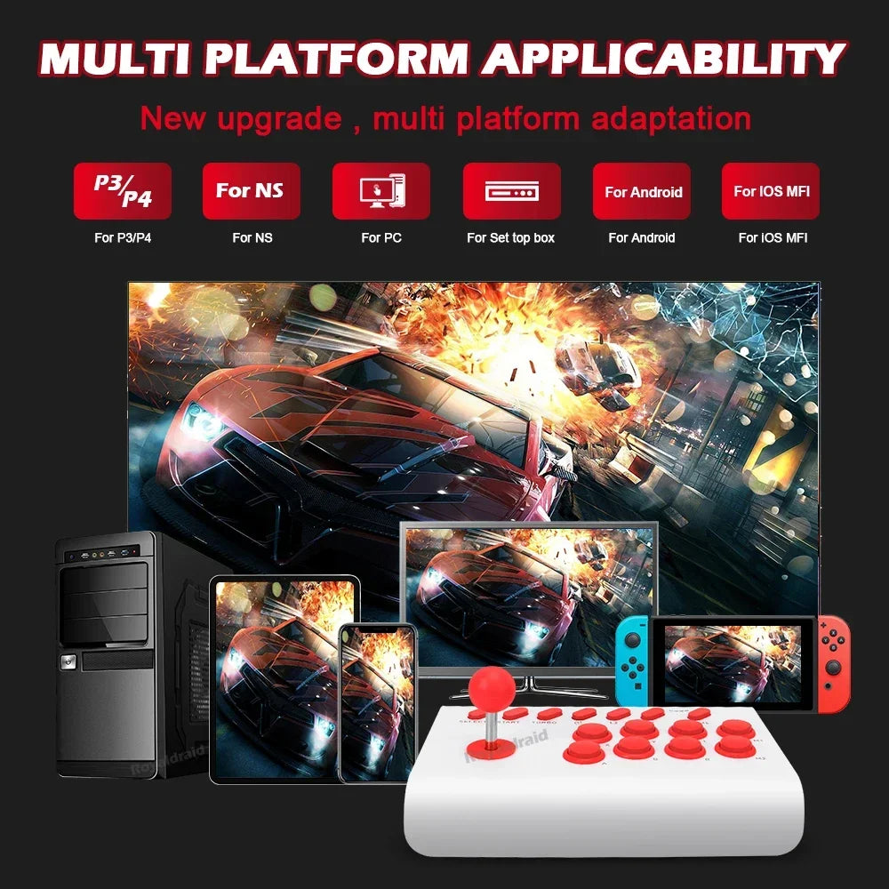 Y02 Arcade Joystick for PS4/PS3/Xbox One/Switch OLED/Android/iOS Wired Wireless Street Fighter Controller w Macro/Turbo Function