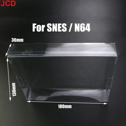 JCD 1pcs Clear Transparent Game Cartridge Box Case CIB Games Plastic PET Protector for N64 NES SNES for GB GBA GBC NGPC Switch