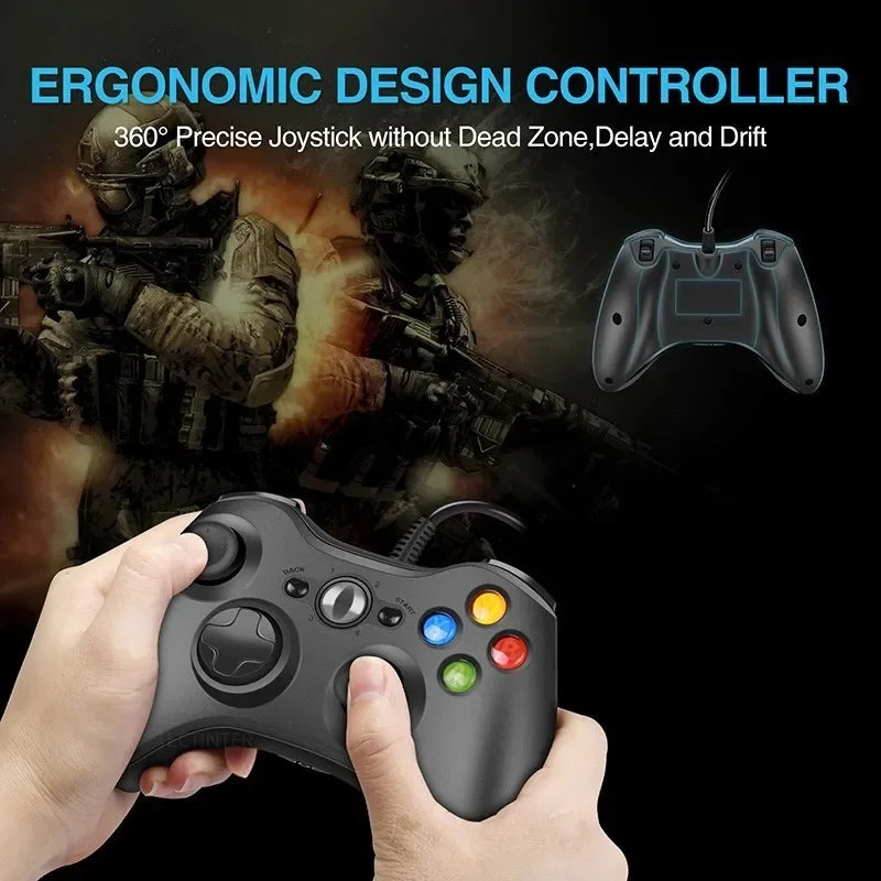 Wired USB Game Controller for Xbox360 Console Joypad for Win 7/8/10 PC Joystick Controle Mando Gamepad for Xbox 360 Accessories
